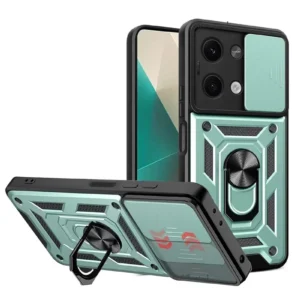 Newface Xiaomi Poco X6 Kılıf Pars Lens Yüzüklü Silikon - Yeşil