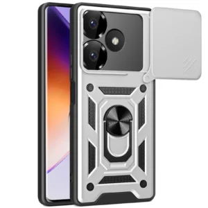 Newface Xiaomi Redmi 13 4g Kılıf Pars Lens Yüzüklü Silikon - Gümüş