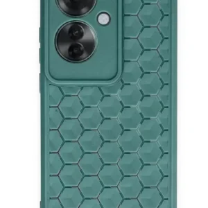 Newface Oppo Reno 11f Kılıf Petek Silikon Kapak - Koyu Yeşil