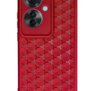 Newface Oppo Reno 11f Kılıf Petek Silikon Kapak - Kırmızı