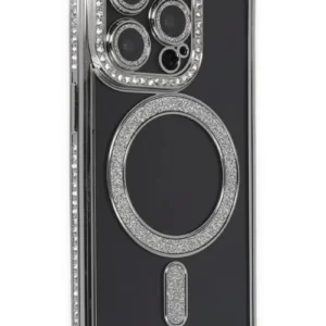 Newface İphone 14 Pro Max Kılıf Joke Simli Magneticsafe Kılıf - Gri