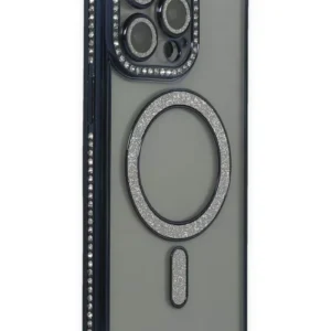 Newface İphone 14 Pro Kılıf Joke Simli Magneticsafe Kılıf - Lacivert