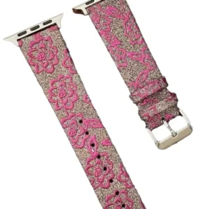 Newface Apple Watch 38mm Creeper Desenli Kordon - Pembe