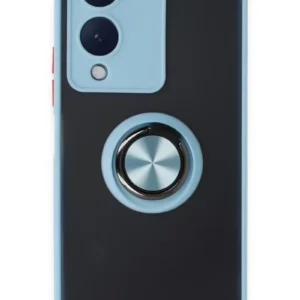 Newface Vivo Y17s Kılıf Montreal Yüzüklü Silikon Kapak - Buz Mavi