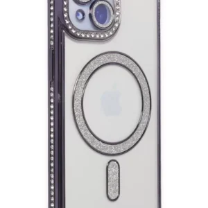 Newface İphone 13 Kılıf Joke Simli Magneticsafe Kılıf - Derin Mor