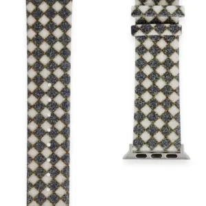 Newface Apple Watch 38mm Karo Motif Kordon - Siyah