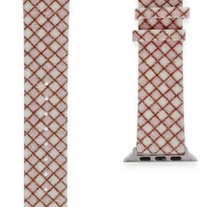 Newface Apple Watch 38mm Karo Motif Kordon - Pembe