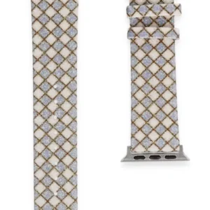 Newface Apple Watch 38mm Karo Motif Kordon - Lila