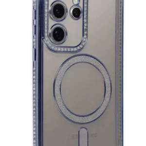 Newface Samsung Galaxy S24 Ultra Kılıf Joke Simli Magneticsafe Kılıf - Mavi