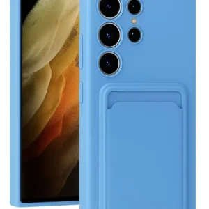 Newface Samsung Galaxy S24 Ultra Kılıf Kelvin Kartvizitli Silikon - Mavi