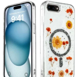 Newface İphone 7 Plus Kılıf Daisy Simli Magsafe Kapak - Siyah