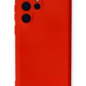 Newface Samsung Galaxy S24 Ultra Kılıf Nano İçi Kadife Silikon - Kırmızı