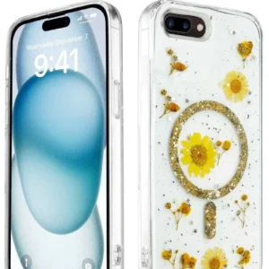 Newface İphone 7 Plus Kılıf Daisy Simli Magsafe Kapak - Gold