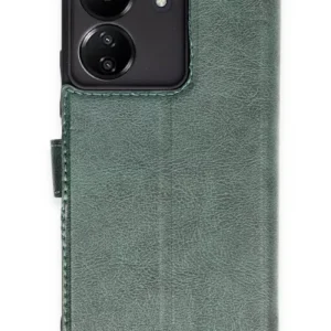 Newface Xiaomi Redmi 13c Kılıf Trend S Plus Kapaklı Kılıf - Yeşil