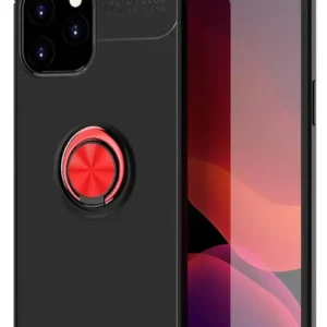 Newface İphone 12 Pro Max Kılıf Range Yüzüklü Silikon - Siyah-kırmızı