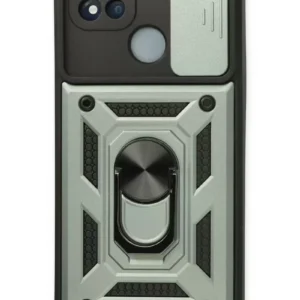 Newface Realme C11 2021 Kılıf Pars Lens Yüzüklü Silikon - Yeşil