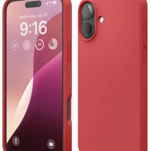 Newface İphone 16 Plus Kılıf Nano İçi Kadife Silikon - Kırmızı