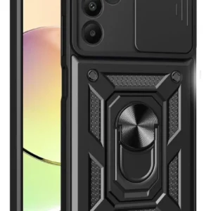 Newface Samsung Galaxy M15 Kılıf Pars Lens Yüzüklü Silikon - Siyah