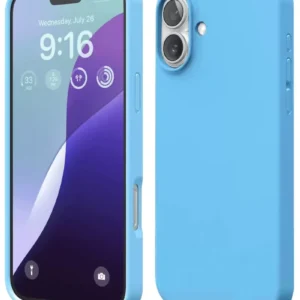 Newface İphone 16 Plus Kılıf Nano İçi Kadife Silikon - Mavi