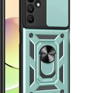 Newface Samsung Galaxy M15 Kılıf Pars Lens Yüzüklü Silikon - Yeşil