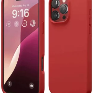 Newface İphone 16 Pro Max Kılıf Nano İçi Kadife Silikon - Kırmızı