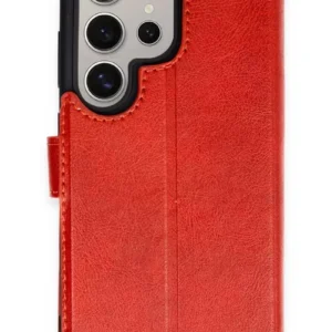 Newface Samsung Galaxy S24 Ultra Kılıf Trend S Plus Kapaklı Kılıf - Kırmızı