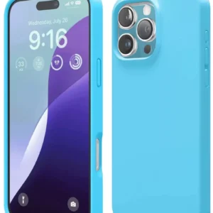 Newface İphone 16 Pro Max Kılıf Nano İçi Kadife Silikon - Mavi