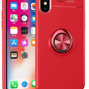 Newface İphone Xs Kılıf Range Yüzüklü Silikon - Kırmızı