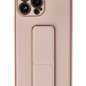 Newface İphone 13 Pro Kılıf Coco Deri Standlı Kapak - Pembe