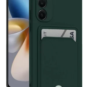 Newface Samsung Galaxy S24 Fe Kılıf Kelvin Kartvizitli Silikon - Koyu Yeşil