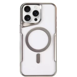 Newface İphone 15 Pro Kılıf Boyi Magsafe Silikon Kapak - Gümüş