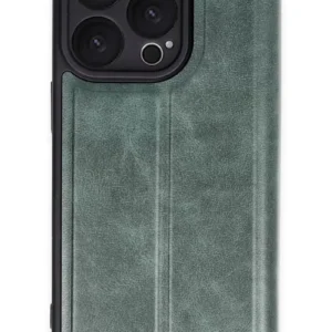 Newface İphone 16 Pro Kılıf Flip Cover - Koyu Yeşil