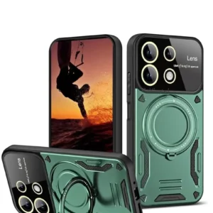 Newface Xiaomi Redmi 13 4g Kılıf Joy Lens Standlı Kapak - Koyu Yeşil