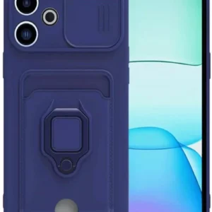 Newface Xiaomi Redmi 13 4g Kılıf Zuma Kartvizitli Yüzüklü Silikon - Lacivert