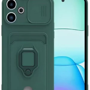 Newface Xiaomi Redmi 13 4g Kılıf Zuma Kartvizitli Yüzüklü Silikon - Yeşil