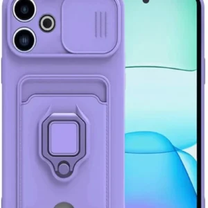 Newface Xiaomi Redmi 13 4g Kılıf Zuma Kartvizitli Yüzüklü Silikon - Lila