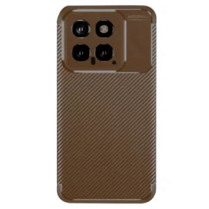 Newface Xiaomi Mi 14t Kılıf Auto Focus Karbon Kapak - Kahverengi