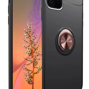 Newface İphone 11 Pro Max Kılıf Range Yüzüklü Silikon - Siyah-gold