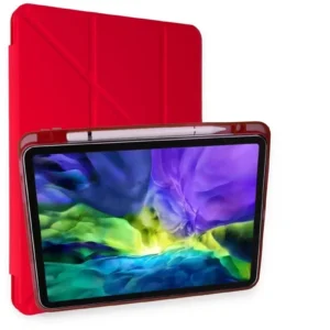 Newface İpad Pro 11 (2024) Kılıf Kalemlikli Mars Tablet Kılıfı - Kırmızı