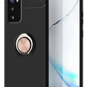 Newface Samsung Galaxy Note 20 Kılıf Range Yüzüklü Silikon - Siyah-gold