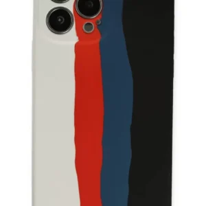 Newface İphone 13 Pro Kılıf Ebruli Lansman Silikon - Beyaz-siyah