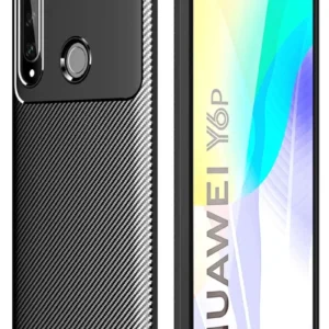 Newface Huawei Y6p Kılıf Auto Focus Karbon Kapak - Siyah