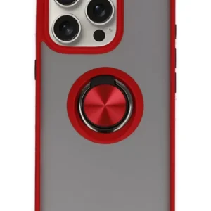 Newface İphone 16 Pro Kılıf Montreal Yüzüklü Silikon Kapak - Kırmızı