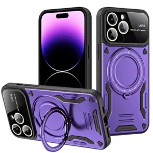 Newface İphone 16 Pro Max Kılıf Joy Lens Standlı Kapak - Mor