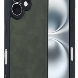 Newface İphone 16 Kılıf Aras Deri Kapak - Koyu Yeşil