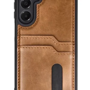 Newface Samsung Galaxy A16 5g Kılıf Sara Kartvizitli Deri Kılıf - Taba