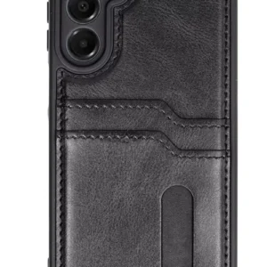 Newface Samsung Galaxy S24 Fe Kılıf Sara Kartvizitli Deri Kılıf - Siyah