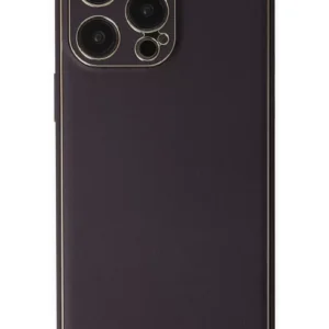 Newface İphone 13 Pro Kılıf Coco Deri Silikon Kapak - Derin Mor