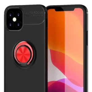 Newface İphone 12 Mini Kılıf Range Yüzüklü Silikon - Siyah-kırmızı