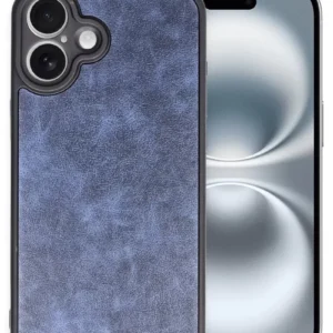 Newface İphone 16 Plus Kılıf Aras Deri Kapak - Lacivert